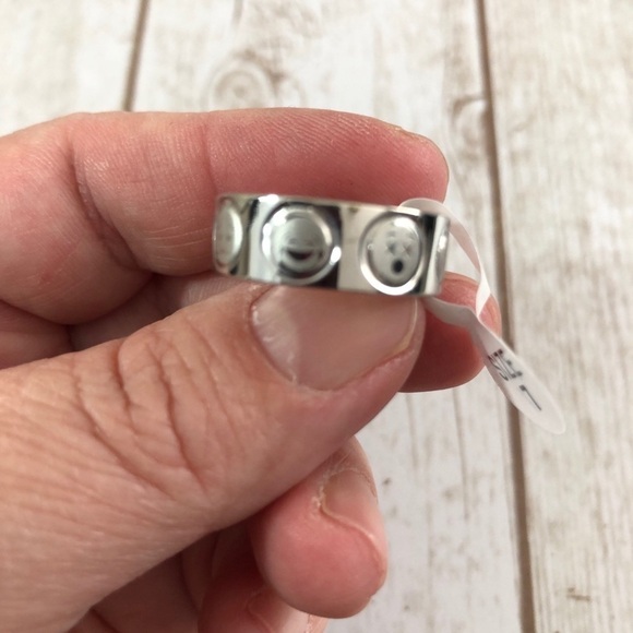 Stainless Steel 8 Emoji Engraved Faces Band Ring - Picture 8 of 10